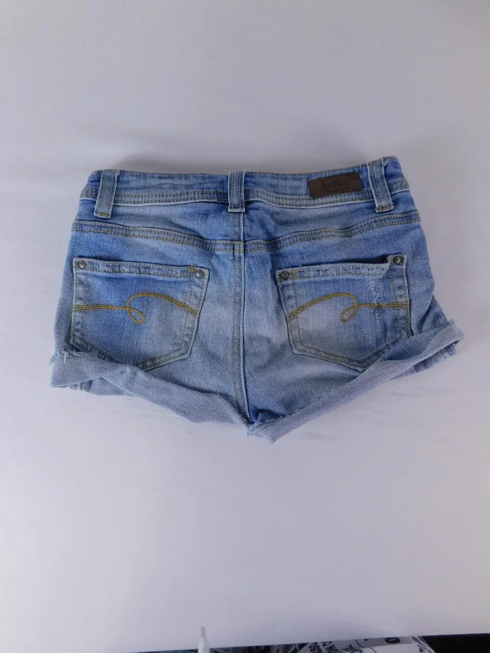 Justice Hot Pants Girls 10 Blue Denim Cutoff Distressed Cuffed Shorts Summer